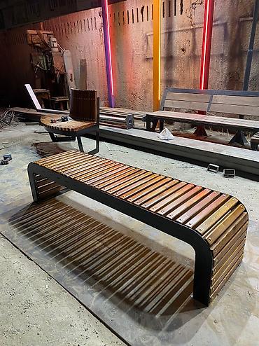 Скамейки: Скамейка Металл, Со спинкой — 21