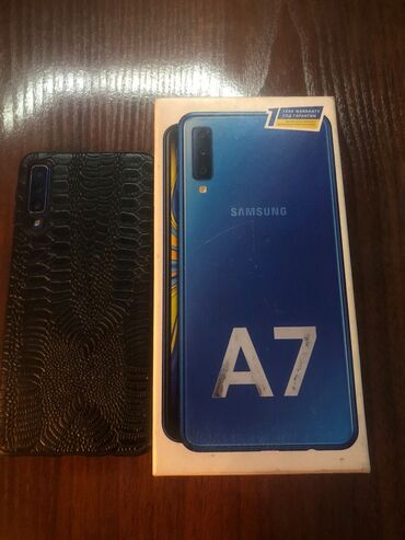 Samsung: Samsung Galaxy A7 2018, 64 GB, rəng - Mavi, Sensor, Barmaq izi, İki sim kartlı