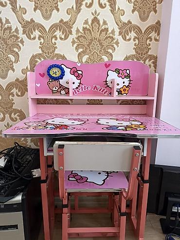 tel masa: Uşaq üçün masa və stul dəsti – Hello Kitty dizaynlı - Rəng: çəhrayı - — 1