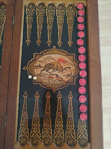 İdman və istirahət: Taxta nərd masası – əl işli naxışlı - Material: bərk ağacdan — 2