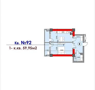 2023: 1 комната, 59 м², Южная Магистраль Элитка, 10 этаж, ПСО (под самоотделку) — 2