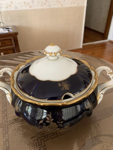 Супницы, 1 шт., цвет - Синий, Фарфор