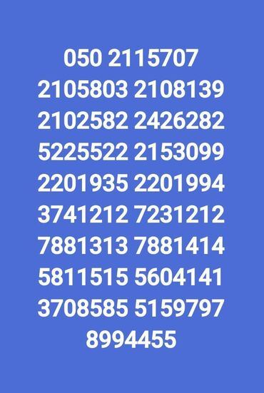 SİM-kartlar: Nömrə: ( 050 ) ( 2105406 ), Yeni — 1