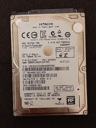 ssd 240gb: Noutbuk üçün HDD - sərt disk - hard disk 750GB 100% HDD - 40 AZN — 1