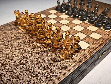 Шахматы: Набор 2в1шахматы+нарды, с резной деревянной доской и фигурками из — 6