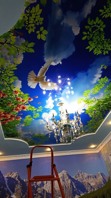 Натяжной потолок: Натяжной потолок Глянцевое, Матовое, 3D потолки Бесплатный замер, Гарантия, Монтаж — 7