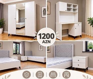 genc: Uşaq/yeniyetmə otağı üçün tam dəst mebel Dəst tərkibi: - 3 qapılı — 1