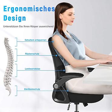 ruckice za namestaj: Ergonomska kancelarijska stolica sa mrežastim naslonom i sklopivim — 10