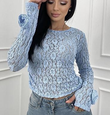 Bluze: 🔥Čipkana bluza sa dugim rukavima i efektom providnosti
✅2100 din — 4