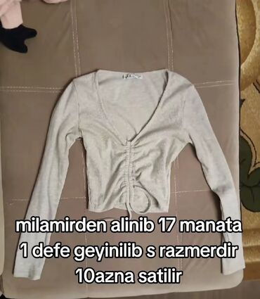 Köynək və bluzalar: Qadın geyimləri dəsti 1) Qırmızı off-shoulder crop bluz - Uzunqol — 4