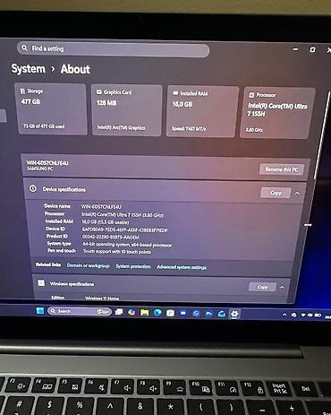 core: Ультрабук, Б/у, Intel Core Ultra 7, В рассрочку — 6