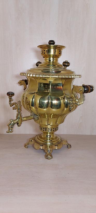 samovar aliram: 2022-ci ilin Tula istehsali samavar 8-litrlikdir, materiali; mis ve — 9