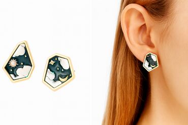 где купить платье: ✨ Геометрия стиля и магия небес ✨ Эти серьги гвоздики — настоящее
