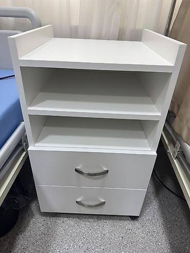 tunba: Ağ rəngli gecə masası / tumbə - Material: laminat/MDF tipli ağ — 1