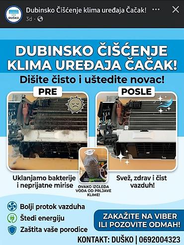 facebook oglasi srbija: Dubinsko čišćenje klima uređaja Čačak ☀️ VELIKE LETNJE VRUĆINE SU VEĆ — 1