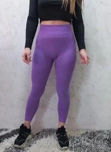 Helanke, biciklistički šortsevi: Ženske sportske helanke – ljubičaste - Model: visok struk sa širokim — 10