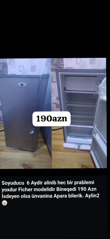 hell soyuducu: 1 qapılı Fischer Soyuducu Satılır