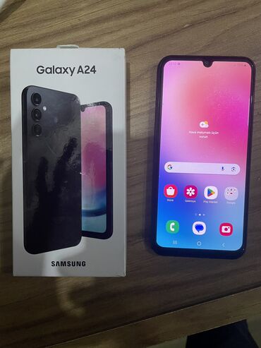 samsing: Samsung Galaxy A24 4G, 128 ГБ, цвет - Черный, Гарантия, Сенсорный, Отпечаток пальца