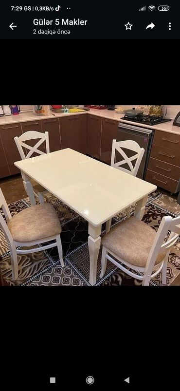Masa və oturacaq dəstləri: *Bir gün ərzində çatdırılma olunan* ✔️Kuxna üçün stol stul dəsti✨✨ — 7