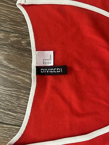 idman maykası: H&M qadın maykası - Rəng: parlaq qırmızı, ağ kənar bəzəklərlə - — 4