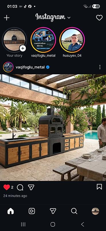 corek peci: Açıq havada quraşdırılan metal-odun kombinasiyalı premium mətbəx — 2