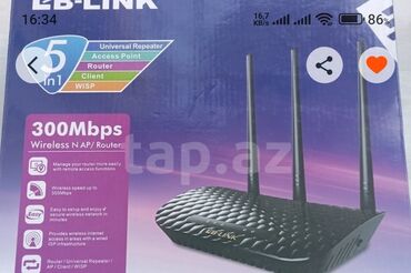 Modemlər və şəbəkə avadanlıqları: LB-Link firmasının 300Mbps sürətində ötürmə qabiliyyətinə malik simsiz