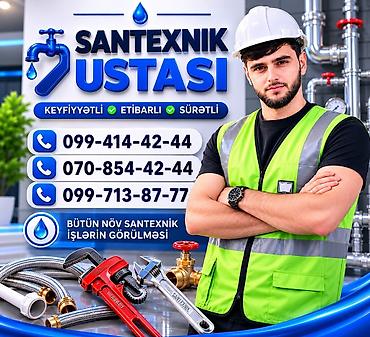 Santexnik ustası xidməti Xırdalan Kristal Abşeron 1 daxili 24 saat