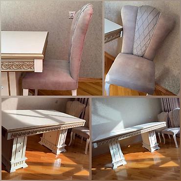 Qonaq otağı üçün, İşlənmiş, Kvadrat masa, 6 stul