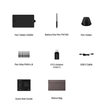 Digər planşetlər: Qrafik planşet "Huion H320M" İş prinsipi: H320M yazı planşeti — 10