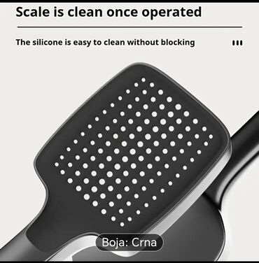 Ostale sanitarije: Tuš sistem 4-u-1 – boja: crna - Gornja “kišna” tuš ruža 11" za širok — 3