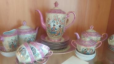 cay servizi: Çay dəsti, rəng - Çəhrayı, Farfor, Almaniya — 3