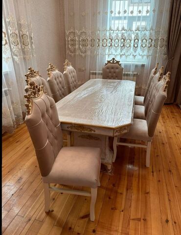 Masa və oturacaq dəstləri: Qonaq otağı üçün, Yeni, Açılmayan, Dördbucaq masa, 6 stul -da lalafo.az — 10 Masa və oturacaq dəstləri: Qonaq otağı üçün, Yeni, Açılmayan, Dördbucaq masa, 6 stul — 10