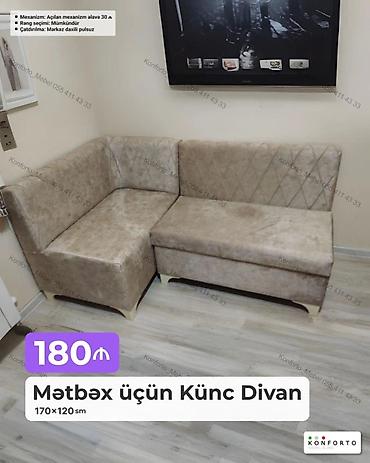 Məhsul: Mətbəx üçün Künc Divan Ölçü: 170 × 120 sm Qiymət: 180 ₼