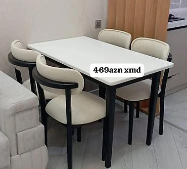 masa ve oturacag: Mətbəx/qonaq otağı üçün masa və 4 ədəd stul dəsti - Dəst: 1 masa + 4 — 1