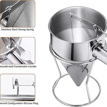 Ostala kuhinjska oprema: Juxiong/Akee dozator testa za kolače od nerđajućeg čelika.  — 3