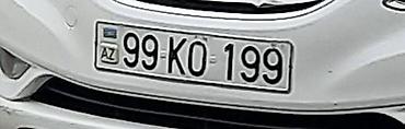 Avtomobil nömrə nişanı: 99-KO-199 - Seriya: 99-KO - Nömrə: 199 -
