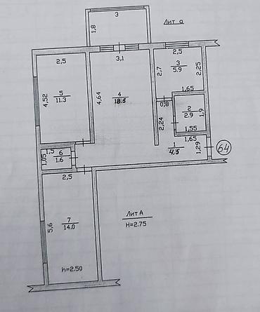 86: 3 комнаты, 58 м², 3 мкр 104 серия, 4 этаж, Косметический ремонт — 7