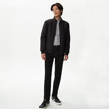 wonder patch: Мужская стёганая куртка-бомбер Lacoste, чёрная - Современный бомбер с — 2