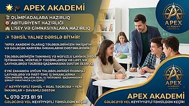 Repetitorlar: Apex Akademi – gələcəyə yol keyfiyyətli təhsildən keçir! Tədris — 1