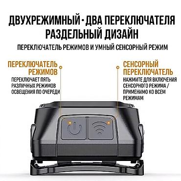 спорт камера: Мощный налобный светодиодный фонарь с датчиком движения — — 4