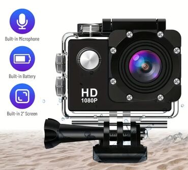 Videokameralar: Video, foto ve ses yazisi uchun HD kamera satilir. Idman, seyahet