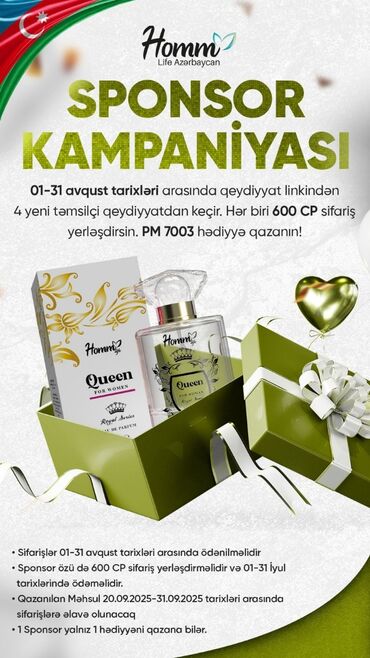 homm bitkisel azerbaycan kataloq 2024: Homm Life Azerbaijan şirkəti tərəfindən "Sponsor Kampaniyası" elan
