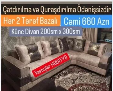 Dolablar: Künc divan, Yeni, Açılan, Bazalı, Parça, Şəhərdaxili pulsuz çatdırılma