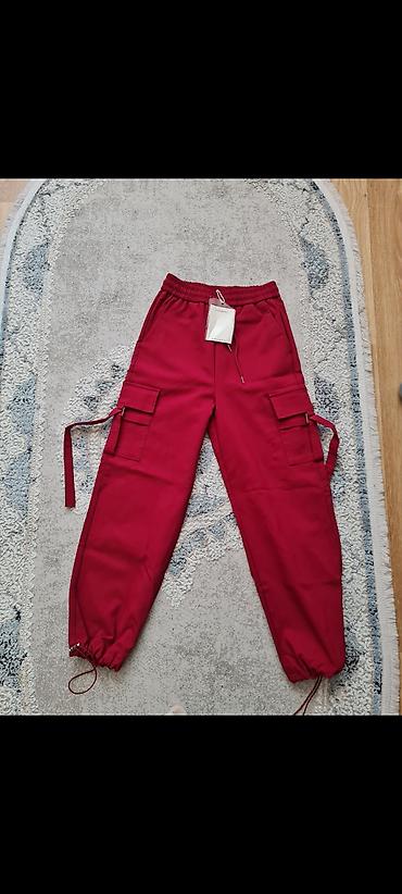 jogger: Yeni.Qırmızı cargo şalvar - Stil: Cargo/jogger modeli - Rəng: Tünd — 1