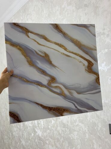 Mərmər effektli PVC panellər: Hamam ucun kafel evezi mermer paneller . Suvaqin ustunden kafelin — 5