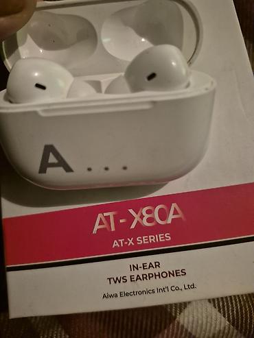 audio: İşlənmiş Simsiz (Bluetooth) Qulaqcıqlar, Aiwa, rəng - Ağ — 2