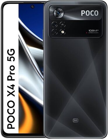 телефон на кридит: Poco X4 Pro 5G, Б/у, 256 ГБ, цвет - Черный, 2 SIM
