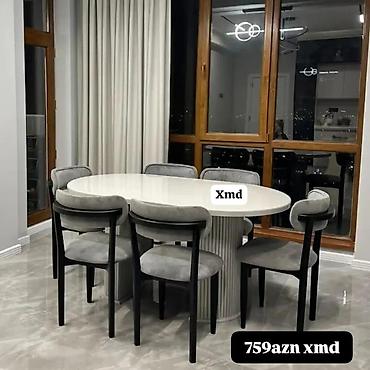 Oval yemək masası və 6 ədəd stul dəsti. - Masanın forması: oval - lalafo.az -da Oval yemək masası və 6 ədəd stul dəsti. - Masanın forması: oval -