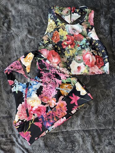 crop top majice new yorker: One size, Floral, color - Multicolored