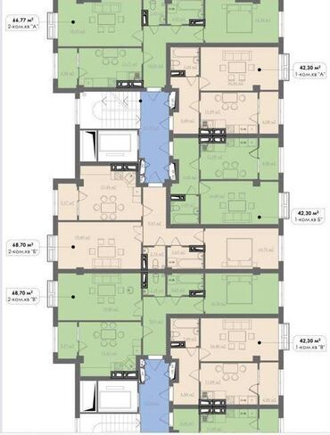 срочно продается квартира: 1 комната, 42 м², Элитка, 7 этаж, ПСО (под самоотделку)